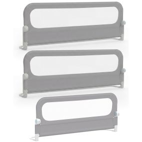 Barandilla plegable para cama infantil con funda extraíble base en U correa Y gris 2 piezas de 178 cm y 1 de 148 cm