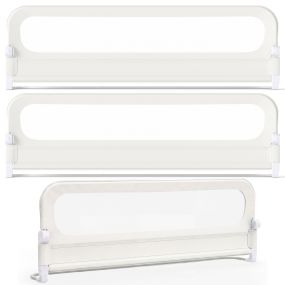 Barandilla plegable para cama infantil con funda extraíble base en U y correa blanca 2 piezas de 198 cm y 1 de 178 cm