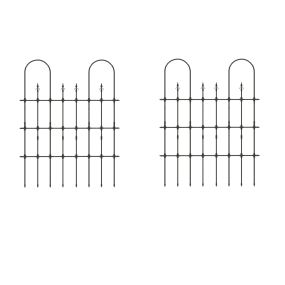Juego de 2 enrejados trepadores para plantas metálicos antioxidantes resistentes a la intemperie 146 x 186 cm negro