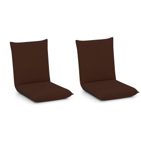 Juego de 2 Silla a Ras de Suelo Ajustable Esponja Confortable Armazón Metálico Plegable para Interiores Hogar 99 x 44 x 9,5 cm Café