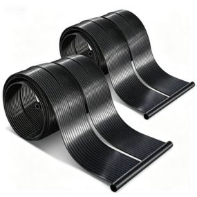 Juego de 2 paneles solares negros de PE para calentar piscinas 5 x 0,75 m 21500 L resistente al agua exterior