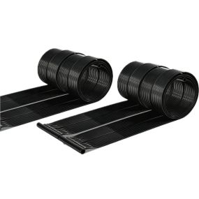 Juego de 2 paneles solares de PE negros para calentar piscinas 25800 L 6 x 0,75 m resistente al agua exterior