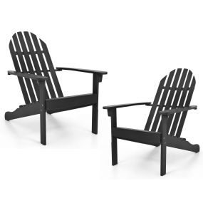 Juego de 2 sillas Adirondack negras de madera de acacia lacada para exterior 93 x 66 x 86 cm