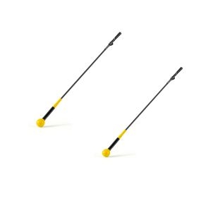 Set de 2 entrenadores de swing de golf con empuñadura ergonómica de fibra de vidrio para diestros 120 cm amarillo