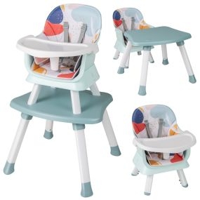Silla alta para bebés 6 en 1 convertible con mesa y silla multicolor
