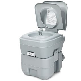 Inodoro portátil con depósito de residuos de 20 L gris 42 x 36 x 43 cm
