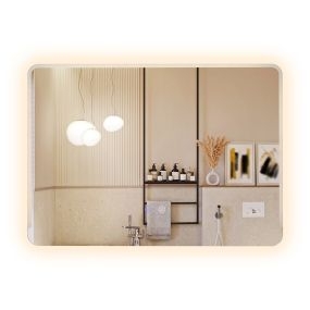Espejo LED 70x50 cm para baño con luz antivaho y 3 colores regulables plata