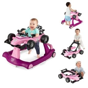 Andador 4 en 1 para niños plegable con altura y velocidad regulables púrpura
