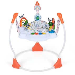 Centro de actividades bebé con saltador 6 juguetes luces música 3 alturas ajustables naranja