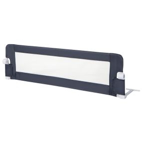 Barandilla plegable para cama infantil 152 cm gris con correa de seguridad ajustable universal