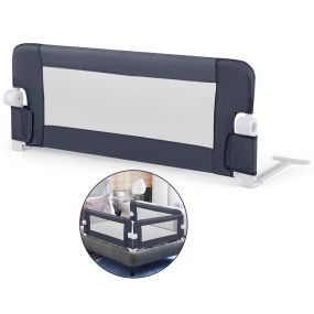 Barandilla plegable para cuna de bebé con funda desmontable y correa en Y 105 x 38 x 43 cm gris oscuro