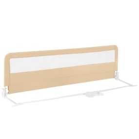 Barra de cama plegable para niños con correas de seguridad y funda removible beige