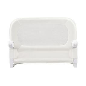 Barandilla plegable ajustable 80 cm para cama infantil con funda extraíble blanco