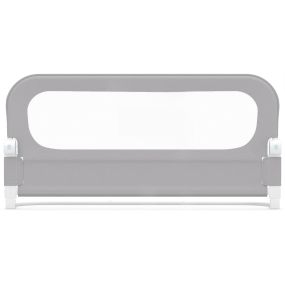 Barandilla plegable ajustable 120 cm para cama infantil con funda extraíble gris