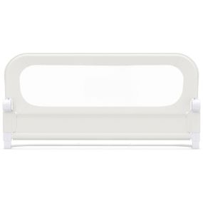 Barandilla plegable ajustable para cama infantil 120 cm con funda extraíble blanco