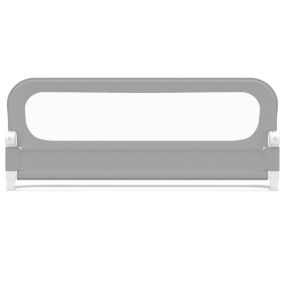 Barandilla plegable para cama infantil ajustable 148 cm con funda extraíble gris