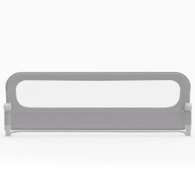 Barandilla plegable para cama infantil ajustable 178 cm gris con funda extraíble y base U