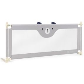 Barandilla de cama para niños pequeños 175 cm altura ajustable 24 niveles malla doble bloqueo gris