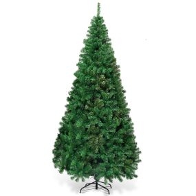 Árbol de Navidad artificial 210 cm de PVC con base metálica verde para hogar y fiesta