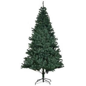 Árbol de Navidad artificial de PVC 210 cm con LED y soporte de metal plegable para hogar y fiesta