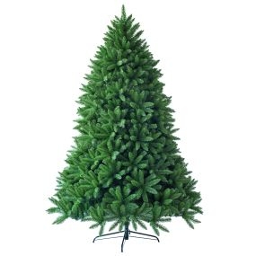 Árbol de Navidad artificial de 1,8 m, 1250 ramas, abeto verde, base metálica resistente