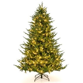 Árbol de Navidad artificial 183 cm con 280 luces LED blancas cálidas y 788 puntas de PE y PVC