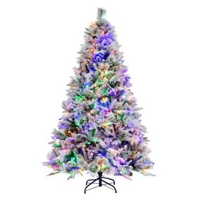Árbol de Navidad artificial 180 cm con agujas de pino y 8 modos de iluminación