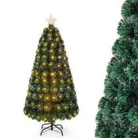 Árbol de Navidad artificial verde con luces LED amarillas cálidas 8 modos 150 cm
