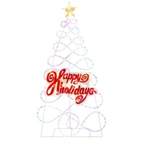 Árbol de Navidad colorido de 170 cm con 216 luces LED y 6 modos de luz para decoración