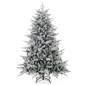Árbol de Navidad artificial 186 cm con bisagras y luces LED multicolores 8 modos
