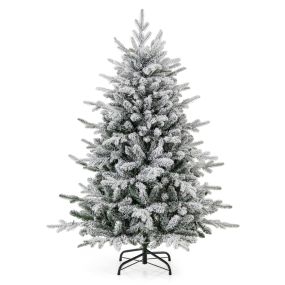 Árbol de Navidad artificial 135 cm con estructura de bisagras y luces LED multicolores 8 modos