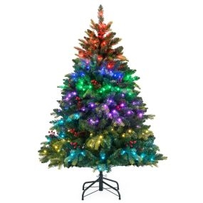 Árbol de Navidad artificial preiluminado 150 cm con mando a distancia, 250 luces RGB y 584 puntas