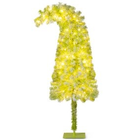 Árbol de Navidad artificial 150 cm con luz, 216 puntas, verde, cima flexible