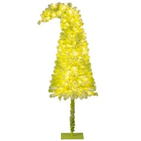 Árbol de Navidad artificial verde de 180 cm con luz, 290 puntas y cima flexible