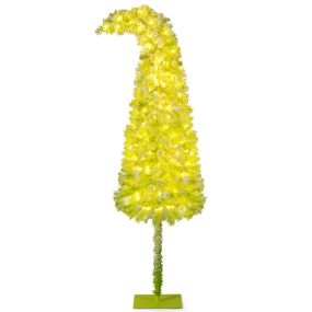 Árbol de Navidad artificial verde 210 cm con luz, 366 puntas y cima flexible