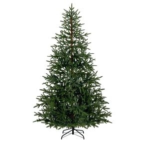 Árbol de Navidad artificial preiluminado 210 cm con 300 luces LED blanco cálido y multicolor 11 modos 678 puntas verde