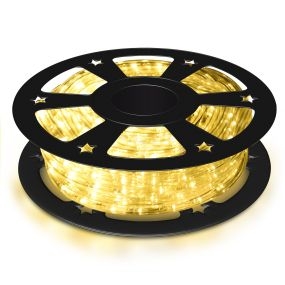Manguera de luz 20 m con 720 LED para Navidad, fiesta, jardín y hogar, beige