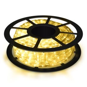 Manguera de luz 30 m con 1080 LED beige para Navidad, fiesta, jardín, hogar, exterior e interior