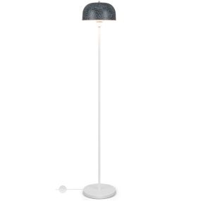 Lámpara de pie de metal 146 cm para bombilla E27 máx 60W con pantalla e interruptor gris y blanco