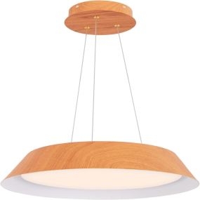 Lámpara de techo LED 21 W con veta de madera y marco de metal 40 x 40 x 145 cm natural