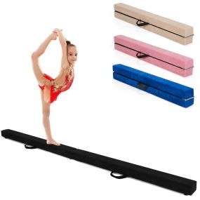 Barra de equilibrio portátil plegable para gimnasia infantil 210 x 10 x 8 cm negro