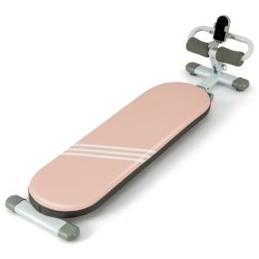 Banco multifuncional plegable para abdominales 14-18 años con 3 ángulos y longitud ajustables rosa carga 150 kg