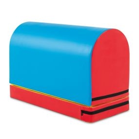 Colchoneta para volteretas y salto gimnástico azul claro con asa de transporte y colchoneta desmontable