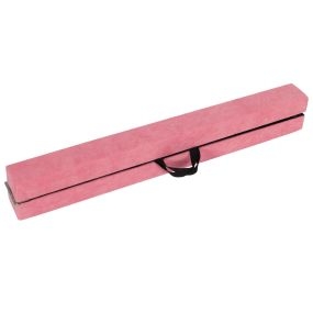 Barra de equilibrio plegable con base de madera sólida y superficie antideslizante rosa