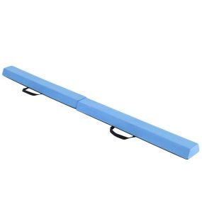 Viga de equilibrio plegable de 210 cm de espuma con funda de suede y fondo antideslizante azul