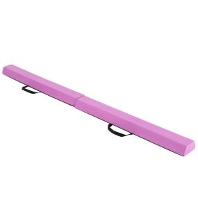 Viga de equilibrio plegable de 210 cm de espuma con funda de suede removible y fondo antideslizante púrpura