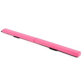 Viga de equilibrio plegable de 210 cm de espuma con funda de suede removible y fondo antideslizante roja para niños
