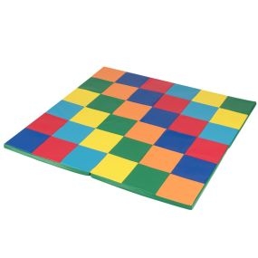 Alfombra de actividades para niños plegable para bebés de cuero sintético impermeable y espuma suave multicolor