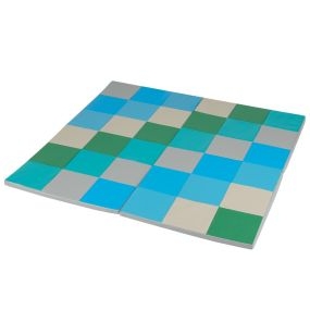 Alfombra de actividades para niños plegable impermeable de cuero sintético azul y verde