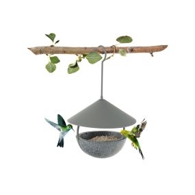 Comedero y bañera para pájaros 2 en 1 de metal colgante con cúpula resistente a la intemperie